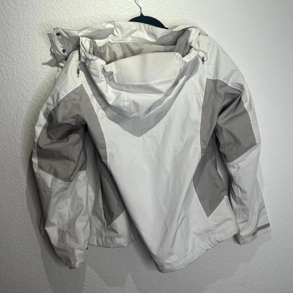 Eddie‎ Bauer Weatheredge Rain Jacket Womens S White Gray Mesh Lined Waterproof - Picture 2 of 16